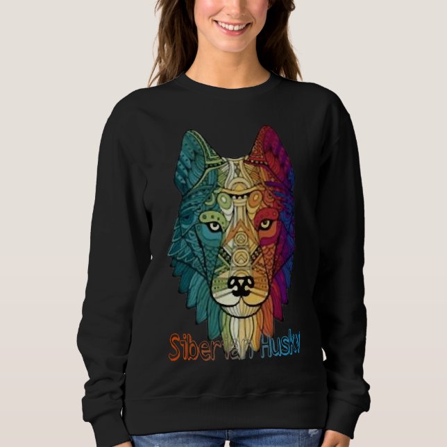 Cooler sibirischer Husky Sweatshirt (Vorderseite)