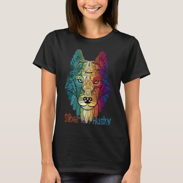Cooler sibirischer Husky T-Shirt (Vorderseite)