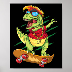 Cooler Skateboard-Dinosaur Skater Dabbing T Rex S Poster