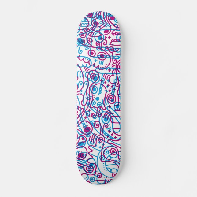 Cooler Skateboard mit verrückten Monstergraphiken (Vorderseite)