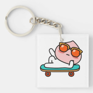 Cooler Skateboard-Moment Schlüsselanhänger