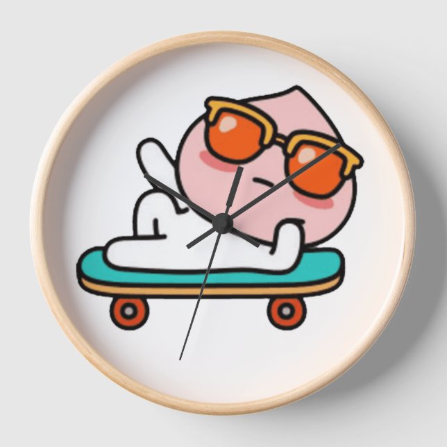 Cooler Skateboard-Moment Uhr (Vorderseite)