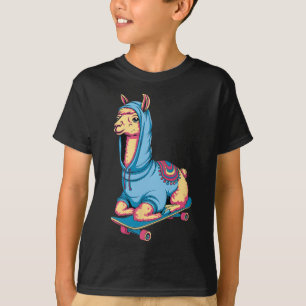 Cooler Skateboarding-Lama mit Kapuzenpullover Lust T-Shirt