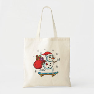 Cooler Skateboarding Schneemann   Lustiger Weihnac Tragetasche