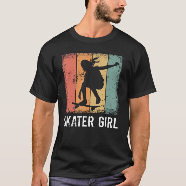 Cooler Skater Art Women Girls Skateboard Skateboar T-Shirt (Vorderseite)