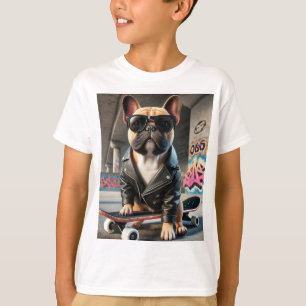 Cooler Skater Bulldog T - Shirt - Spaß & Stylish
