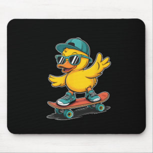Cooler Skater-Gummiente Skateboard fahrendes Spiel Mousepad