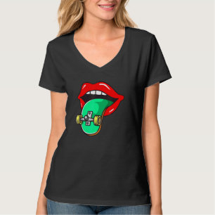 Cooler Skater Skateboarder Tongue T-Shirt