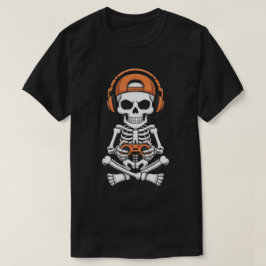 Cooler SkelettGamer mit Headset und Controller T-Shirt