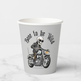 Cooler Skelettknochen für Wildfahrten mit einem Mo Pappbecher