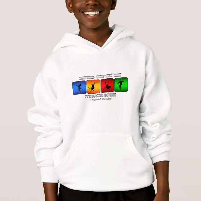 Cooler Ski ist es eine Lebensart Hoodie (Vorderseite)