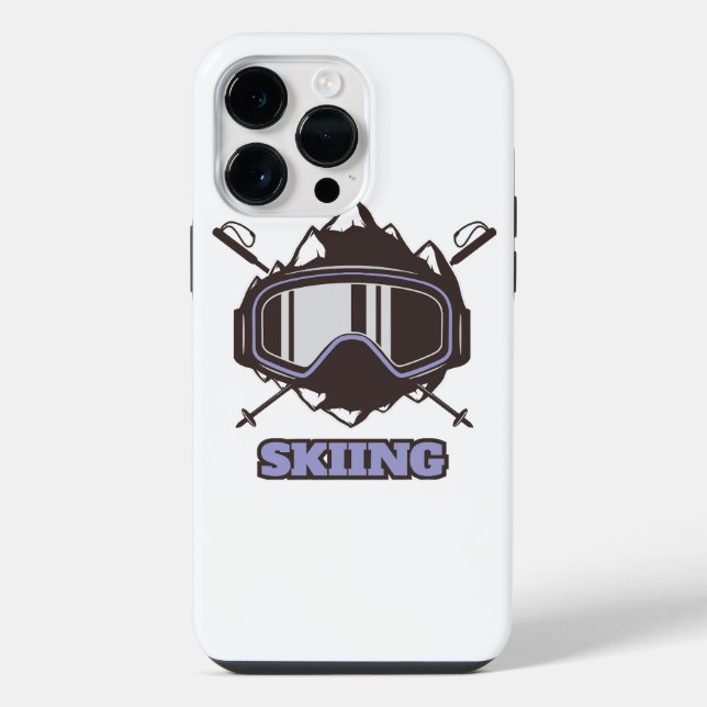 Cooler Skihelm  iPhone Hülle (Rückseite)