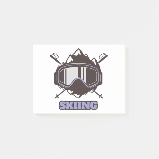 Cooler Skihelm  Post-it Klebezettel (Vorderseite)
