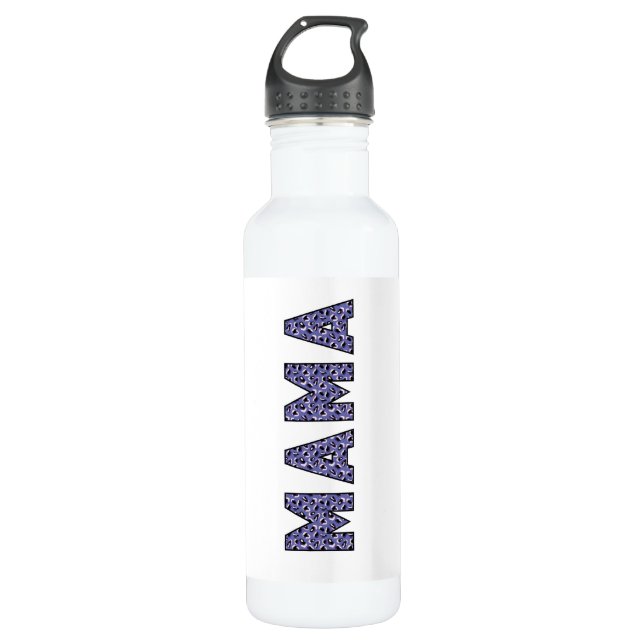 Cooler Slogan MAMA Drucktypografie Edelstahlflasche (Vorderseite)
