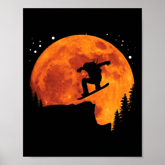 Cooler Snowboard Snowboarder Cliff springt zum Mon Poster (Vorne)