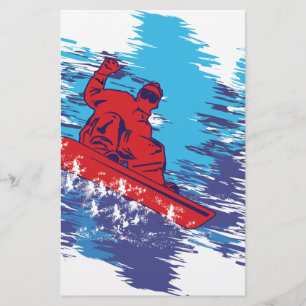 Cooler Snowboarder Briefpapier