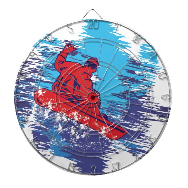 Cooler Snowboarder Dartscheibe (vorne)