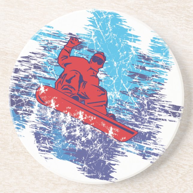 Cooler Snowboarder Getränkeuntersetzer (Vorne)