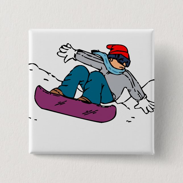 Cooler Snowboarder | Snowboardgeschenk | Liebe im  Button (Vorderseite)