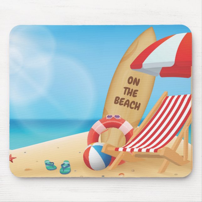 Cooler Sommer am Strand mit Surfboards Mousepad (Vorne)