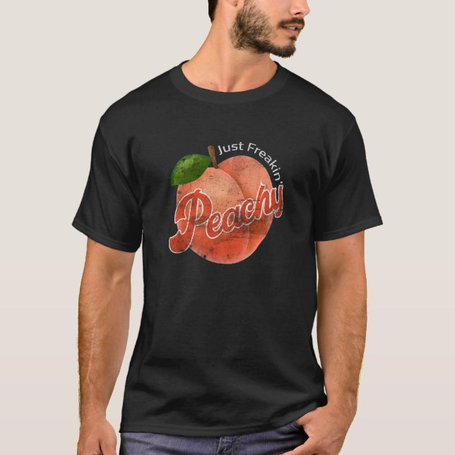 Cooler Sommer Obst Retro nur Peachy & Behalt It Pe T-Shirt (Vorderseite)