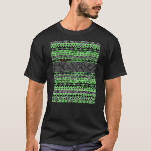 Cooler Sommer trendy neon-grün schwarz Aztec T-Shirt
