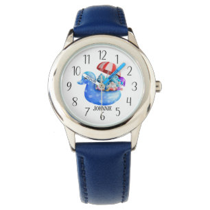 cooler Sommer unisex gnome hinzufügen Name Kinder Armbanduhr