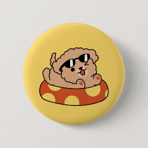 Cooler Sommerhund Floating - Niedliches Puppy Pool Button