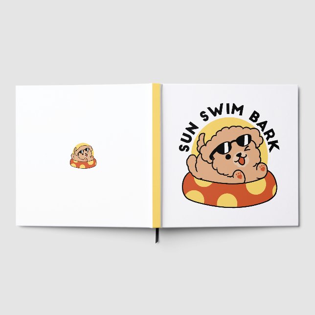 Cooler Sommerhund Floating - Niedliches Puppy Pool Gästebuch (Voll)