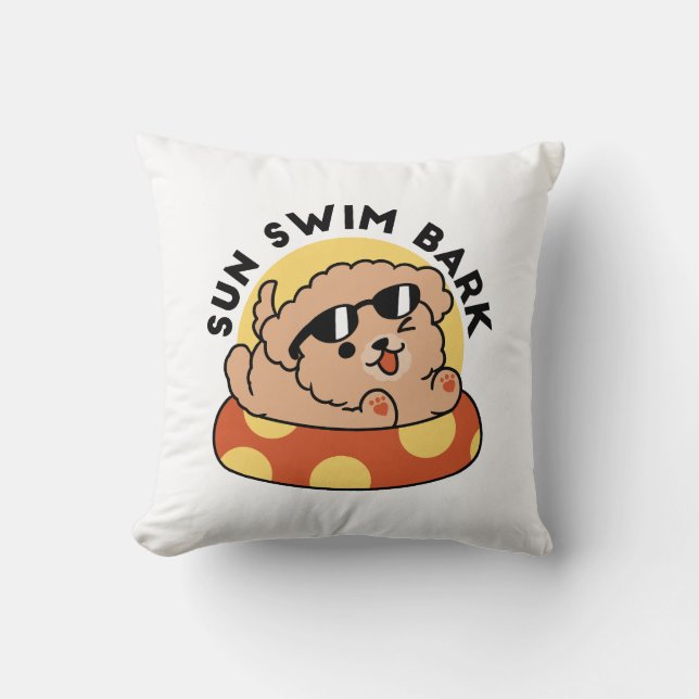 Cooler Sommerhund Floating - Niedliches Puppy Pool Kissen (Vorderseite)