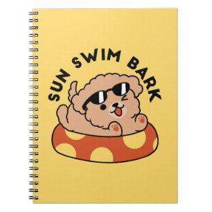 Cooler Sommerhund Floating - Niedliches Puppy Pool Notizblock