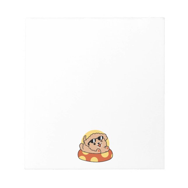 Cooler Sommerhund Floating - Niedliches Puppy Pool Notizblock (Vorderseite)