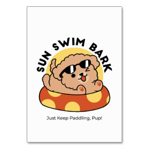 Cooler Sommerhund Floating - Niedliches Puppy Pool Tischnummer