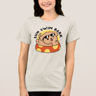 Cooler Sommerhund Floating - Niedliches Puppy Pool Tri-Blend Shirt