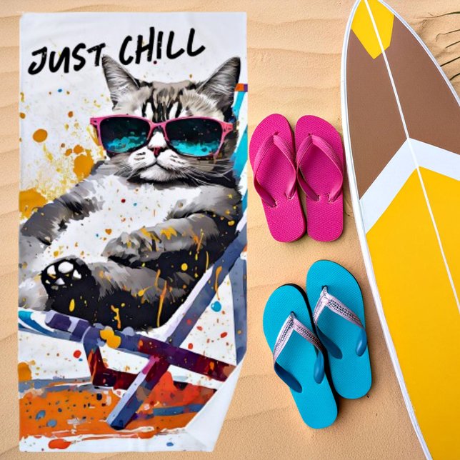 Cooler Sommerkatzengebrauch Strandtuch (Von Creator hochgeladen)