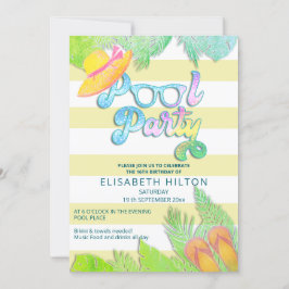 Cooler Sommerskriptpool Party Geburtstag Einladung