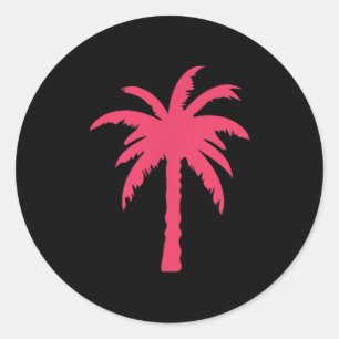 Cooler Sommerurlaub Männer Sunset Beach Palm T Runder Aufkleber