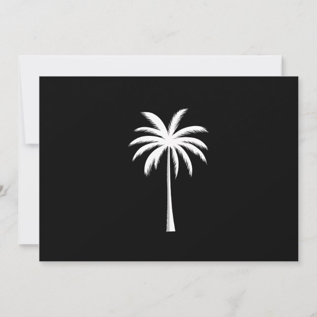 Cooler Sommerurlaub Sunset Beach Palm Tree Einladung (Vorderseite)