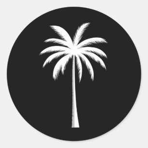 Cooler Sommerurlaub Sunset Beach Palm Tree Runder Aufkleber