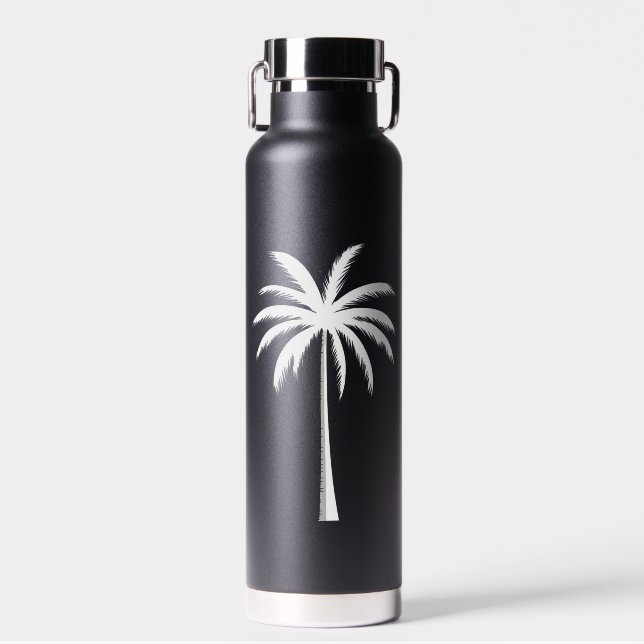 Cooler Sommerurlaub Sunset Beach Palm Tree Trinkflasche (Vorne)