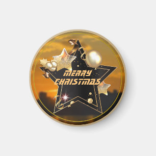 Cooler Sonnenaufgang Gold Black Metallic Stars Mer Magnet