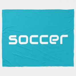 Cooler Spaß Moderner weißer SOCCER-Text auf Azure  Fleecedecke
