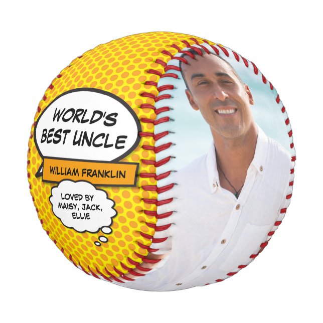 Cooler Spaß Onkel Modernes Comic Foto buchen Baseball (Schrägansicht)