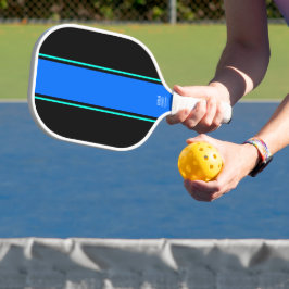 Cooler Spaß Slim Vivid Blue Aqua Racing Streifen Pickleball Schläger