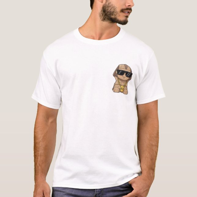 Cooler Sphinx mit Bling & Sonnenbrille T-Shirt (Vorderseite)