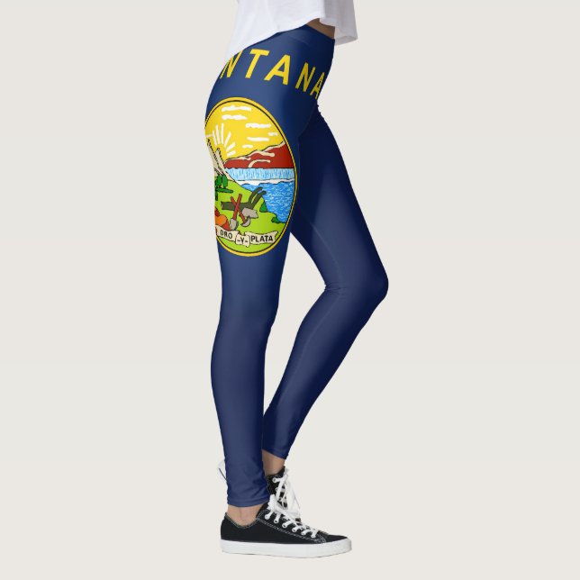 Cooler Staat der Flagge von Montana Leggings (Rechts)