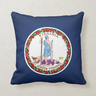 Cooler Staat der Flagge von Virginia Kissen