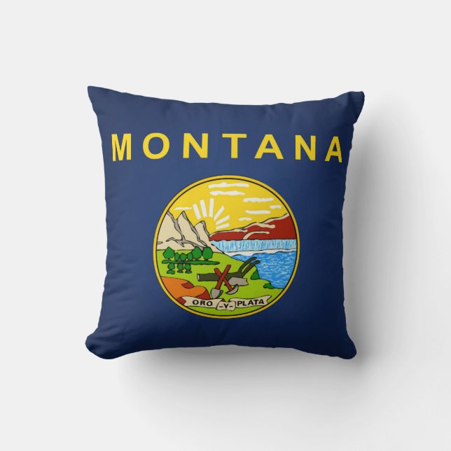 Cooler Staat der Montana-Flagge Kissen (Vorderseite)