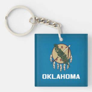 Cooler Staat der Oklahoma-Fahne Schlüsselanhänger