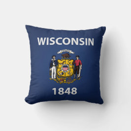 Cooler Staat der Wisconsin-Flagge Kissen